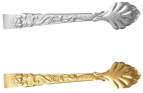 VALICLUD 2 Piezas Porta Cubitos De Hielo Forma De Rosa Relieve Pinzas Para Azúcar De Acero Inoxidable Pinzas Prácticas Para Alimentos Para Uso Cafetería