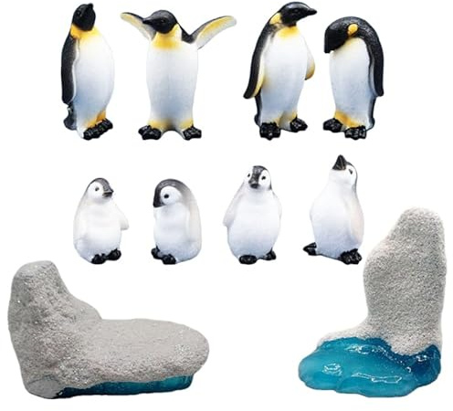 VICASKY 10stücke Teiliges Resin Pinguin Figuren Mikro-landschaftsdekor Junge Mädchen Tierfiguren Kunsthandwerk Kindgerechte Spielzeuge Für Frühe Bildung Und Kreative Dekoration