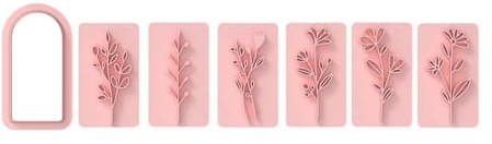 MagiDeal Lot de 7 tampons en argile motif feuilles de plantes, moulage par impression de texture de feuille, moulage en argile polymère rétro pour loisirs