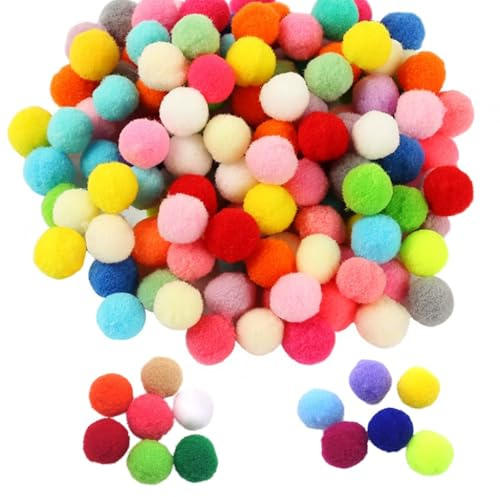 200 PCS Assorted Pom Poms for Crafts, Colorful Soft Craft Balls for DIY Art Projects, Kids Crafts, School Supplies & Decorations – Pom Poms for Crafting Creativity