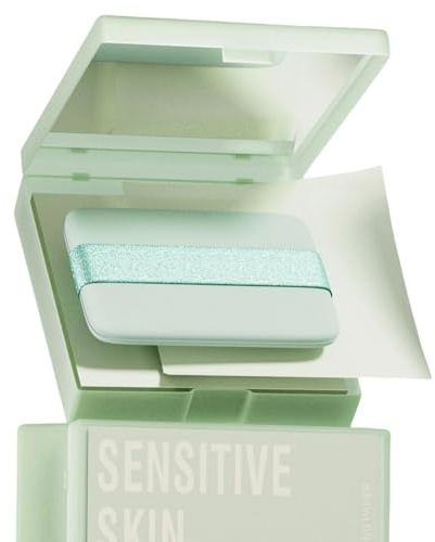 Blotting Paper Oil Blotting Sheets for Face - Portable Mirror & Puff Included - Matte Finish for Oily Skin, Absorbs Excess Grease & Shine Without Ruining Makeup. Perfect for On-The-Go Touch-Ups
