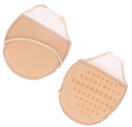 PACKOVE 3 Pairs Khaki Open Toed Forefoot Pads High Heel Cushion Insoles Slip Breathable Sponge Protectors for Ball of Foot Pressure Relief