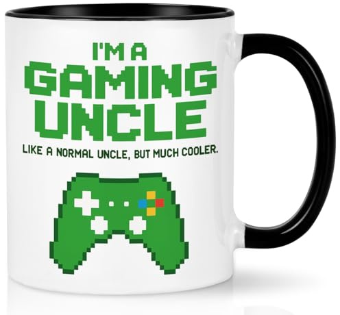 Joymaking Gaming Gifts for Uncle Coffee Mug Gifts for Christmas Birthday Gifts - I'm A Gaming Uncle Funny Gaming Gifts for Men Gamer Mug, 11Oz Black