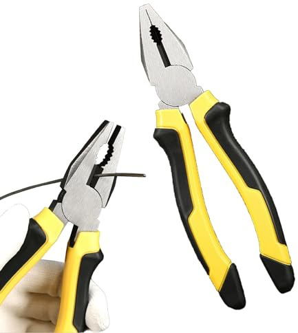 Bohany Pinzas para electricistas, herramienta de 20 cm para pelar y pelar cables, herramienta para reparaciones eléctricas, para construcción, climatización, uso doméstico, uso industrial y