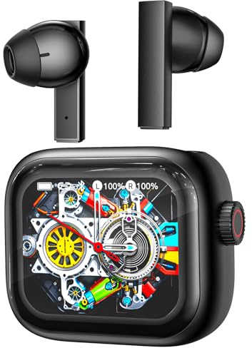 NE40 Translation Earbuds Real Time, Translation Earbuds for 134 Languages, Bluetooth 6.0 Translator Headphones with LCD Screen, Translator Earphones fit iOS&Android for Travel Business, Black