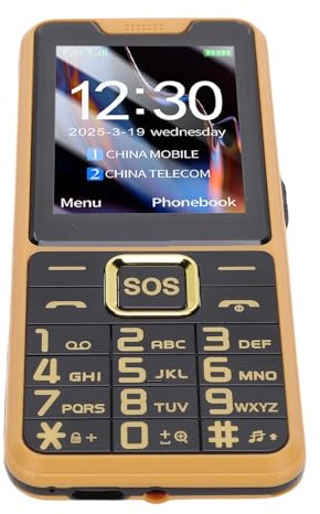 Generic Seniors Teléfono Móvil, 4G Seniors Phone 3D Botones Grandes Agudo para Uso Diario (Gold)