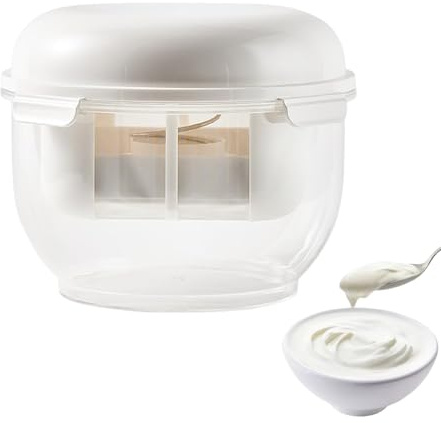 Colino Per Yogurt: Comodo Strumento Di Fermentazione, Filtro Multiuso, Setaccio A Maglia Fine | Robusta Struttura Senza BPA, Utilizzo Sul Tavolo Da Cucina Dal Design Con Copertura Trasparente Liscia