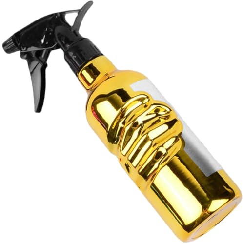 Toyvian Botella de Spray Vacía para Peluquería Pulverizador de Niebla Fina Recargable Diseño Ergonómico Capacidad Pequeña Color Dorado Adecuado para Peinar y Cuidado del Cabello