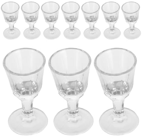 COLLBATH Bicchieri da Liquore in Vetro 10 Ml Set da 10 Pezzi Calici Trasparenti per Whisky e Sakè per Feste Matrimoni e Uso Domestico