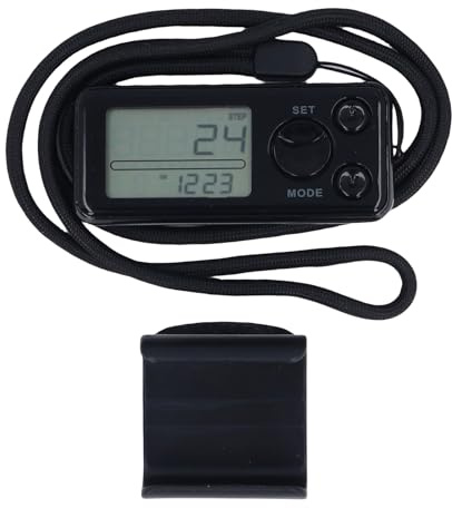 Tbest Podomètre 3D, Compteur de Pas, Compteur de Calories de Marche Simple avec Sangle, Mémoire de 7 Jours pour Hommes et Femmes