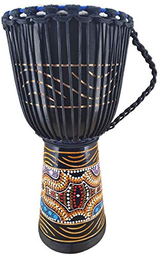 60cm Profi Djembe Trommel Bongo Drum Buschtrommel Percussion Motiv Buntes Muster Afrika Art - (Sehr gute Trommel für den Anspruchsvollen Trommler)