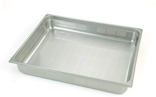 Pentole Agnelli Bacinella Forata Gastronorm, Acciaio Inossidabile, 2/1, 65x53x6.5 cm