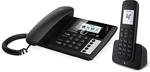 Telekom Sinus PA 207 Plus 1 Schwarz Telefon mit Anrufbeantworter und Mobilteil