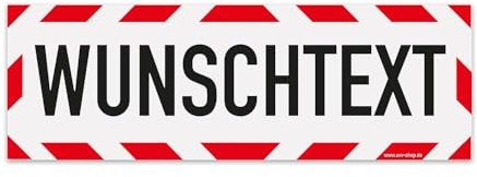 UvV Kfz reflektierendes Magnetschild -Wunschtext- | Schild magnetisch | verklebt auf TüV Magnetfolie bis 200 kmh (30 x 10 cm Magnet)