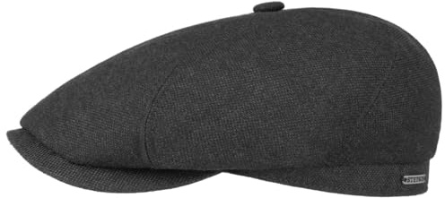 Stetson Brooklin Schirmmütze Flatcap Uni einfarbig Made in EU Herren Herbst Winter