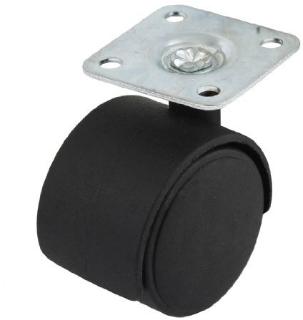 Aexit Ruote girevoli a rotelle a doppia ruota in plastica nera con diametro di 40mm ID: 231598