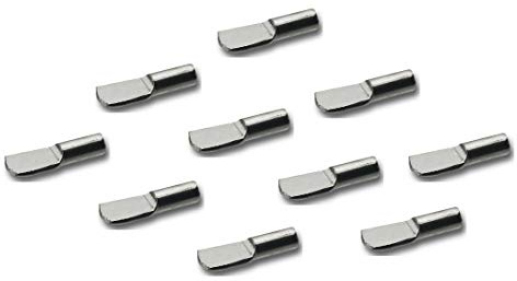 Gedotec Schwerlast Bodenträger Metall Fachbodenträger Küche Regal-Halter für Möbel-Schränke - H3110 | Tablarträger Stahl vernickelt | Stift Bohr-Ø 4 mm | 50 Stück - Regalboden-Träger zum Einstecken