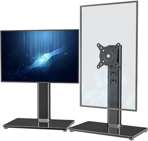 Hemudu 2 Stück Einzel-LCD-Computer-Monitor, freistehend, Schreibtischständer für 13 Zoll bis 32 Zoll Bildschirm mit Drehgelenk, höhenverstellbar, drehbar, hält einen (1) Bildschirm bis zu 35 kg