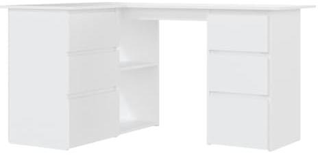 vidaXL Hoekbureau 145x100x76 cm bewerkt hout wit