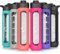 Be-Active Glass Water Bottle 700ml Flip Top with Times to Drink | Borosilicate Glass | Motivational bottles | BPA Free | Eco Friendly (Coral)