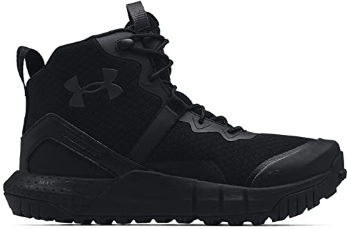 Under Armour Men's Micro G Valsetz Mid Tactical Boot, Black/Black, 11.5