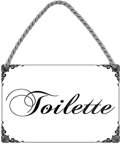 Toilette WC Klo Schild 18x12 cm Spruch Tür Blechschild Hängeschild HS518