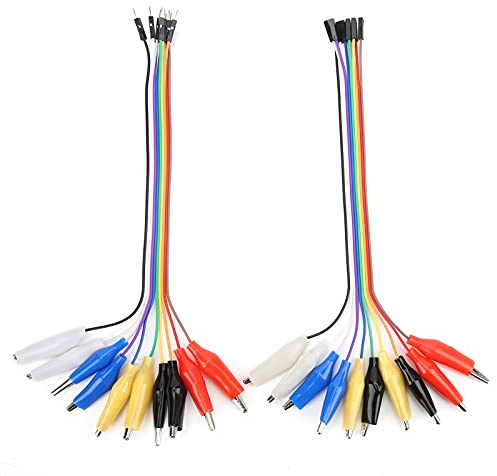 ViaGasaFamido Crocodile Clip to Jump Wire, Crocodile Clip to Jumper Wire Male 20pin Male/Female Jumper Breadboard Test Lead Cable 20cm,Industrial Connector