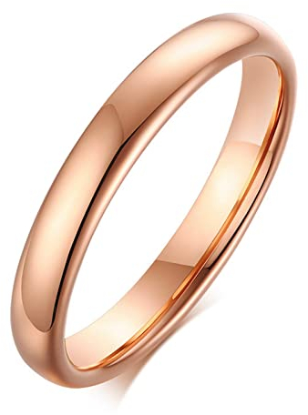 Rosegold Knuckle Ringe für Frauen Mädchen Knöchelringe Stapelringe Midi Fingerringe 2MM Wolfram Damen Schmuck Accessoire 52 (16.6)