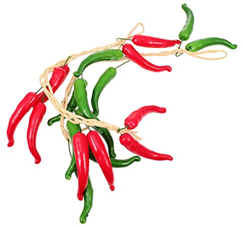 CLISPEED 2Pcs Künstliche Pfefferschnüre Hängen Pfeffer Chili Girland