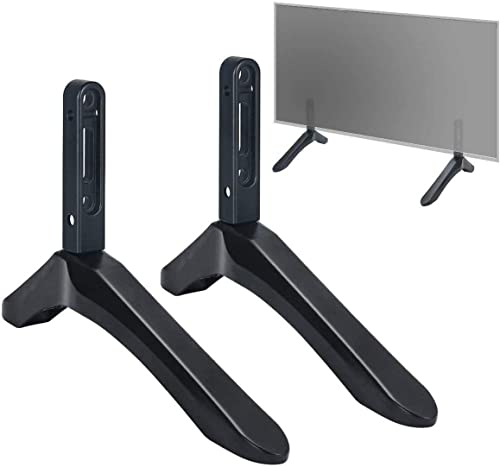 TRAWOLF Piedistallo per Base TV, Gambe per Montaggio su Supporto TV da Tavolo con Capacità di Peso 99 Libbre, Distanza dei Fori di Montaggio 5,5 Cm o Entro 4,5 Cm, Nero