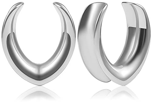 Vankula Ohr Flesh Tunnel Saddles Plug Minimalist Edelstahl für Gestreckte Expander Ohrpiercing 6mm bis 25mm