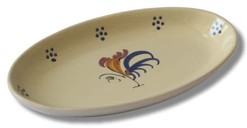 Fratelli Colì Assiette de service oval (Coq, 34 cm)