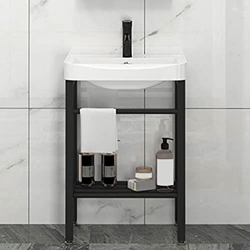 ZYFA Lavabo in Ceramica Bianco Lavatoio Lavello for Esterno e Interno Mobile Lavandino con piedistallo Supporto for ristoranti,bagni,Garage,Magazzini,Il Bagno e Toilette (Size : 51x37cm(20x15in))