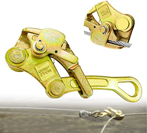 FITHOIST 2 Ton Cable Puller Steel Wire Grip, 4408 Lbs Cable Puller Wire Puller for 5/32”-7/8” Steel Wire Rope, Wire Pulling Come Along Tools (2T)