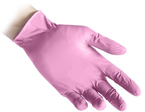 Reflexx N82 Guantes de nitrilo rosa, sin polvo, gr. 3.2 (XS)