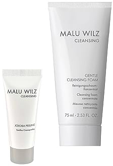 Malu Wilz Bundle Gentle Cleansing Foam + Mini Size Jojoba Peeling 10ml I Skincare Gesichtsreiniger für gründliche, milde Gesichtsreinigung + Gesichtspeeling