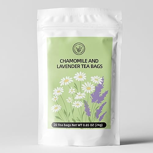 HANFANGLING Kamille und Lavendel Tee, Natürlicher Kräutertee, Hilft zu Entspannen, Reduziert ängste, Verbessert den Schlaf und Kopfschmerzen, Verbessert die Verdauung (20 Teebeutel)