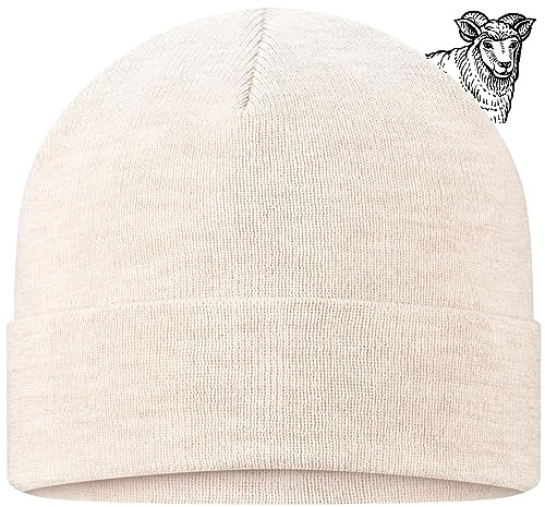 TODO 100% lana merino – Caldo, morbido, comodo per le giornate fredde – Inverno quotidiano – Lana mantiene caldo Beanie donna e uomo, Naturale – 100% lana merino, Taglia unica