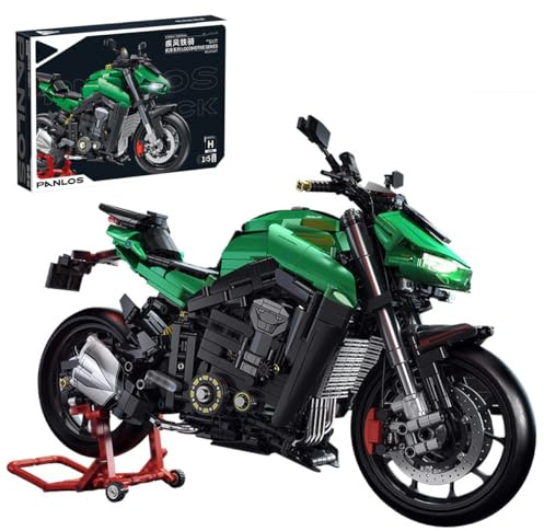 Technik Motorrad Bausteine für Z1000, 2089 Teile 1:5 Technik Supermotorrad Modell Bauset Technik Rennen Motorrad MOC Modellbausätze, Klemmbausteine
