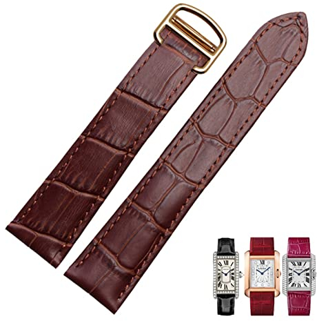 TPUOTI Uhrenarmband aus echtem Leder, 1617/18/20/22/23/24/25 mm, Armband für Herren/Damen, Ersatzarmbänder für Cartier Tank Solo, 18 mm, Achat
