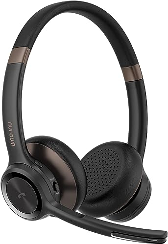 Nuroum HP30 Cuffie PC con Microfono, Cuffie Bluetooth Wireless con con Cancellazione del Rumore, USB/Type-C Auricolare, Controllo in Linea per PC/Laptop Zoom/Skype, Conferenze/Call Center/Home Office