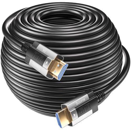 Siwket 8K HDMI Glasfaserkabel 70M, Optisch HDMI 2.1 Kabel 48Gbps Ultra High Speed 8K@60Hz 4K@120Hz Dynamic HDR eARC Dolby HDCP 2.2&2.3 für HDTV/Projektor/Heimkino/TV-Box