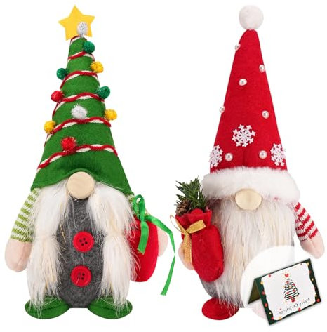 TOSUTO Weihnachten Deko Wichtel Weihnachtsdeko Plüsch Wichtel,Handgemachte Plüsch Weihnachtswichtel Figuren Weihnachtswichtel Gesichtslose Puppe Zwerg Dekorationen aus Stoff mit knuffigem Outfit