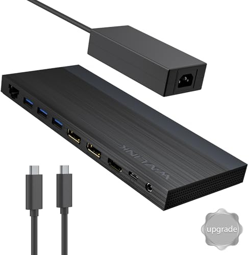 Estación de acoplamiento para laptop, estación de acoplamiento 3 monitores con 2 DP+HDMI, 130W PD, 4 USB 3.0, audio, Gigabit Ethernet, TF/SD para Lenovo HP Dell, computadora con sistema Windows