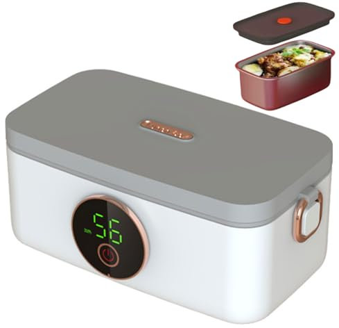 FAcoLL Scaldavivande Elettrico, scaldavivande Portatile da 1 litro con Display a LCD, Timer da 20-60 Minuti, Ricaricabile Tramite USB, per Ufficio a casa in Auto