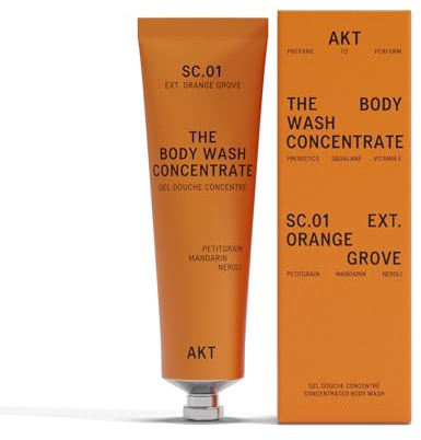 AKT The Body Wash Concentrate 3.4 Fl Oz, Natural Shower Gel with Skin-Balancing Prebiotics, Body Wash Women & Men, with Olive Squalane & Vitamin E, Sc.01 Orange Grove, All Genders