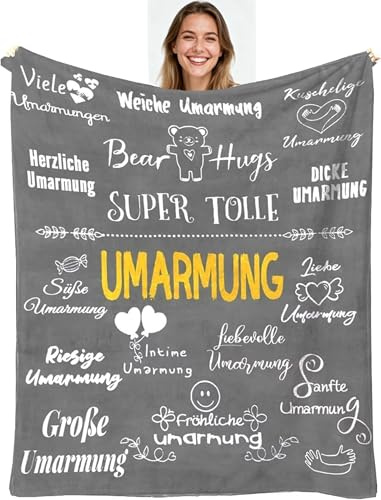 WJMSDK Beste Freundin Geschenke, Geschenke für Freundin- Umarmung Decke 150 x 200 cm | Geschenke für Frauen Schwester zum Weihnachten Geburtstag Weich, Tragbar und Maschinenwaschbar