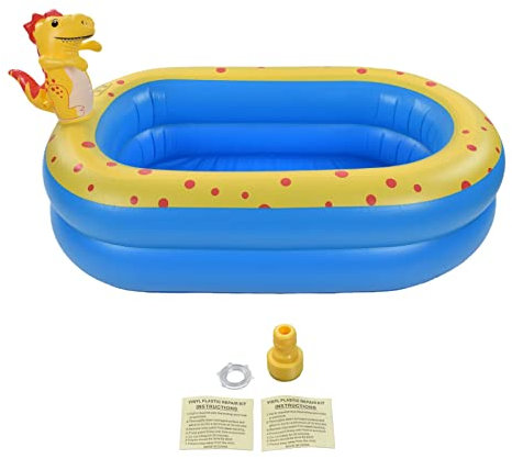 Dinosaur Inflatable Children Swimming Pool, Easy Installation, Great Summer Item for Kids, Family Fun, Sprays Water Like a Fountain with Hours of Fun