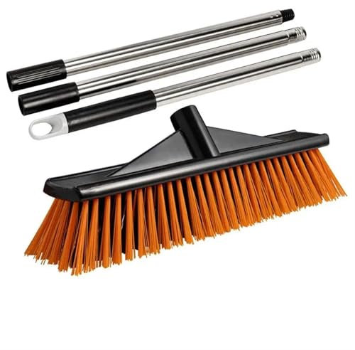 QAUUCP StraßEnbesen Duschschrubber mit steifen Borsten, Bodenbesen for Schrubben von Außenkehrbürsten for tragbare Bodenschrubber for Kehrbürsten im Freien(50cm)