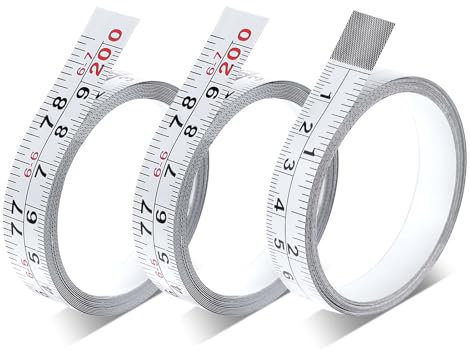 3 Rolls Self Adhesive Tape,80Inch/200cm Imperial and Metric Ruler Tape,1/2 Inch Self Adhesive Measuring Tape Left-Right Reading Ruler Tape for Workbench Drafting Table